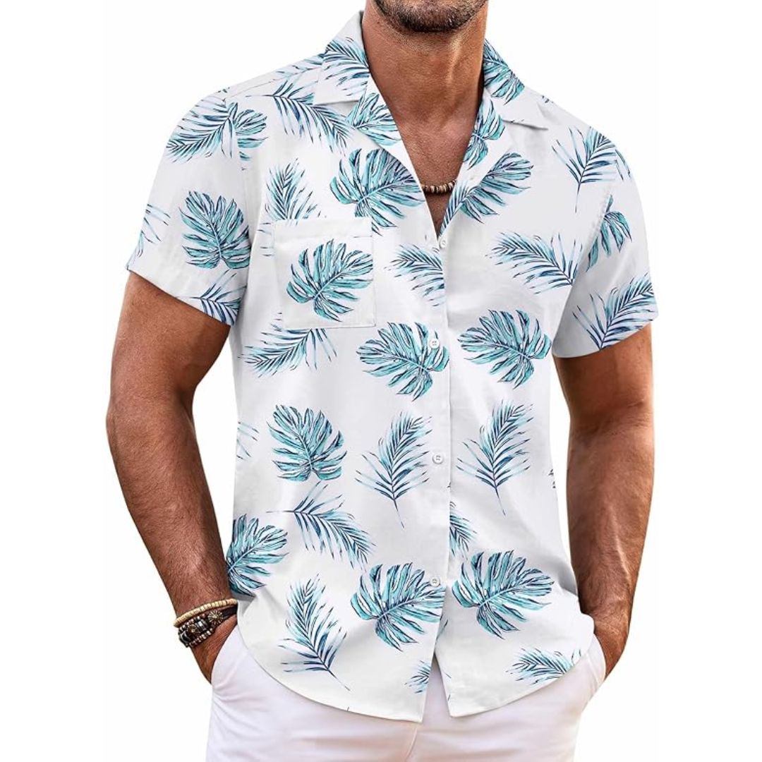 Jonas – Sommerliches Kurzarmhemd mit Palmenmuster