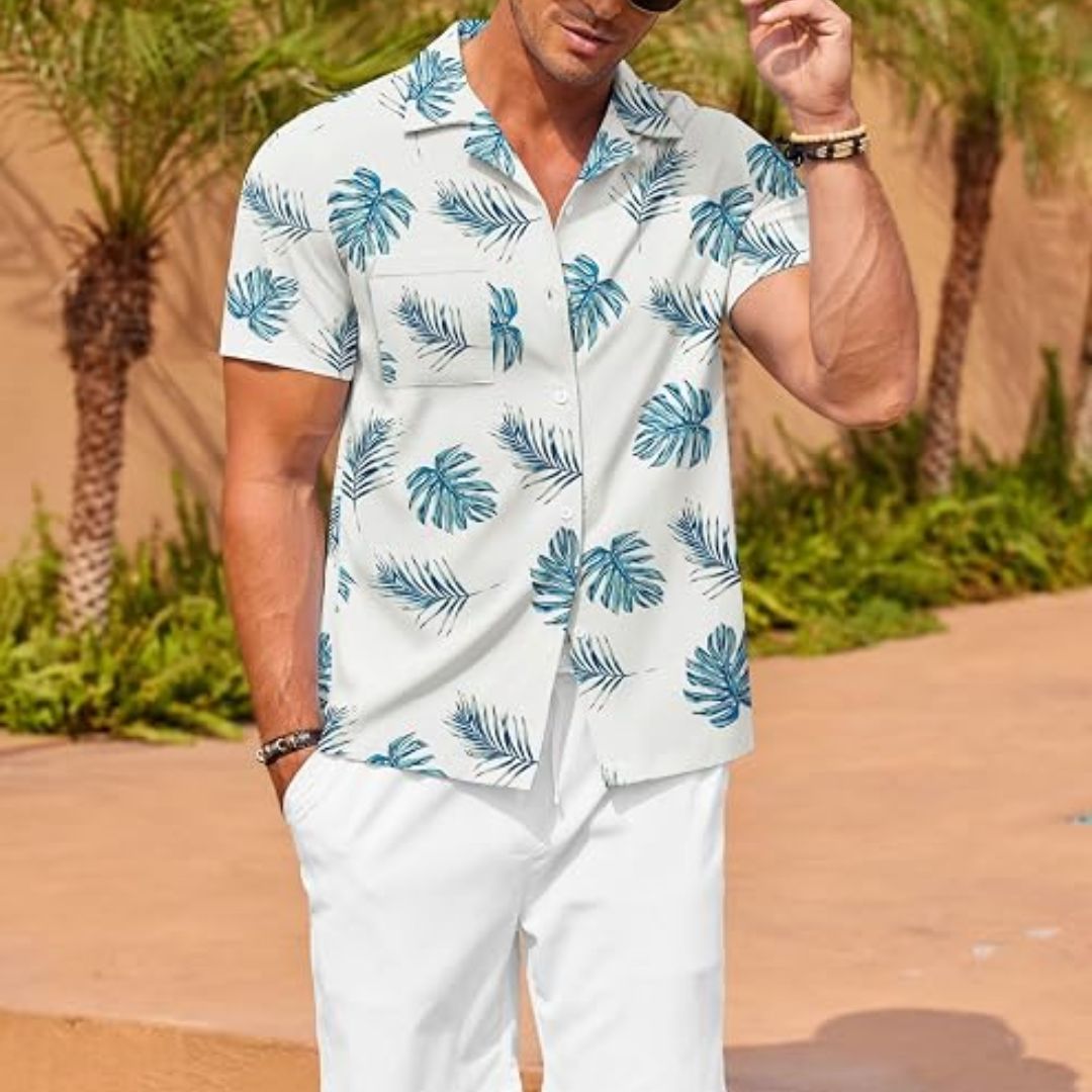 Jonas – Sommerliches Kurzarmhemd mit Palmenmuster