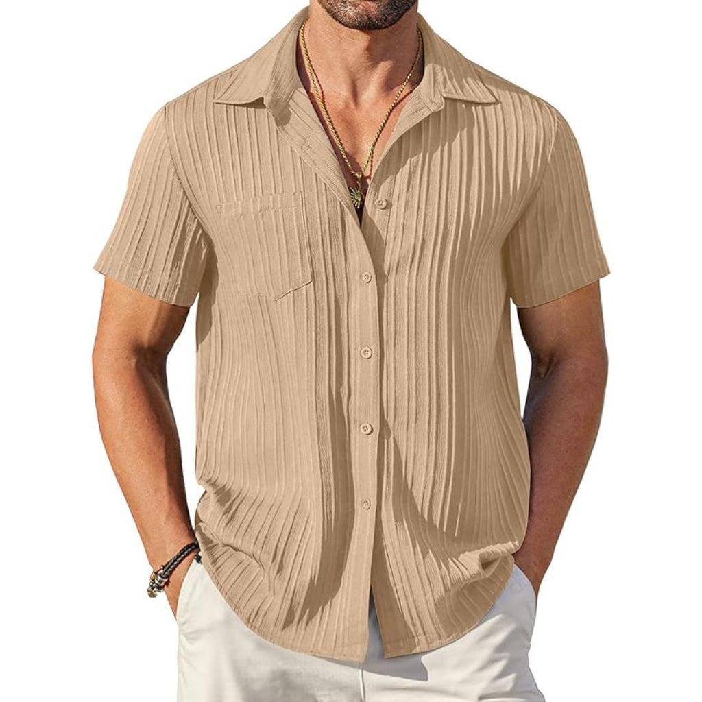 Finn – Lässiges Sommerhemd mit Textur in Beige